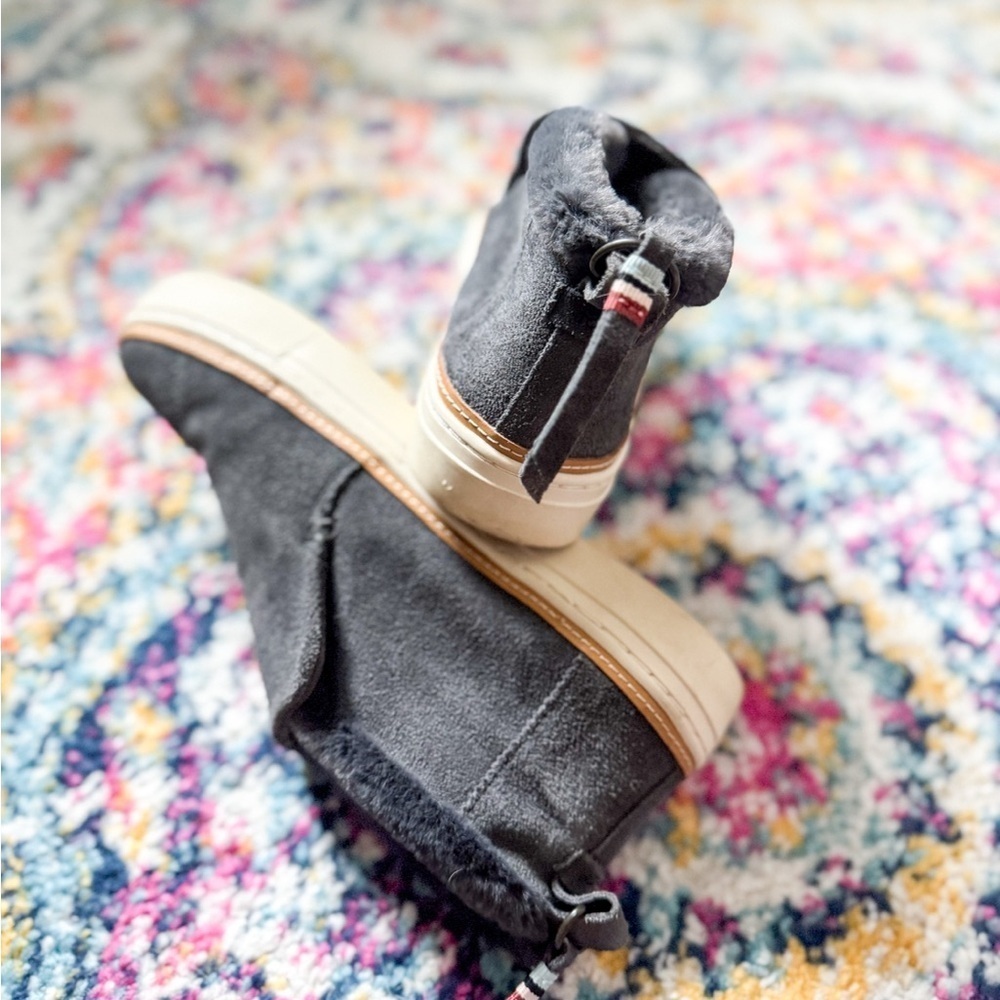 TOMS Women's Paxton Mid Cut Slip-on Forged Iron Grey Suede Faux Fur - Picture 10 of 12
